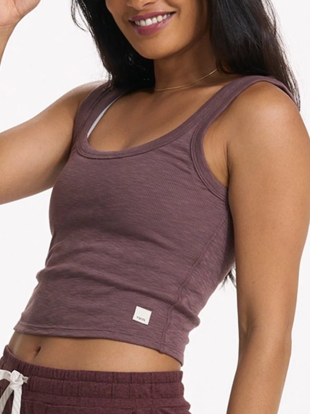VUORI Sunrise Crop Tank Chestnut XS